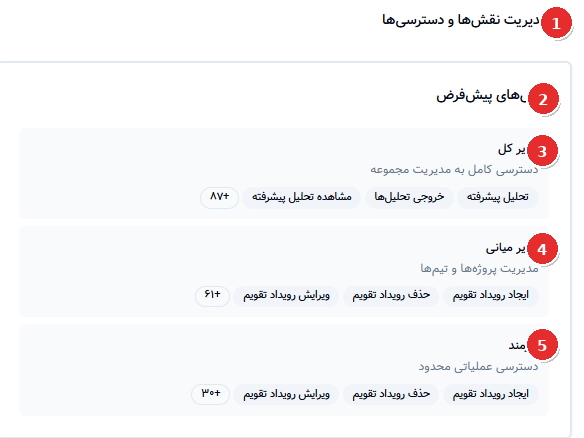 تنظیمات کاربری