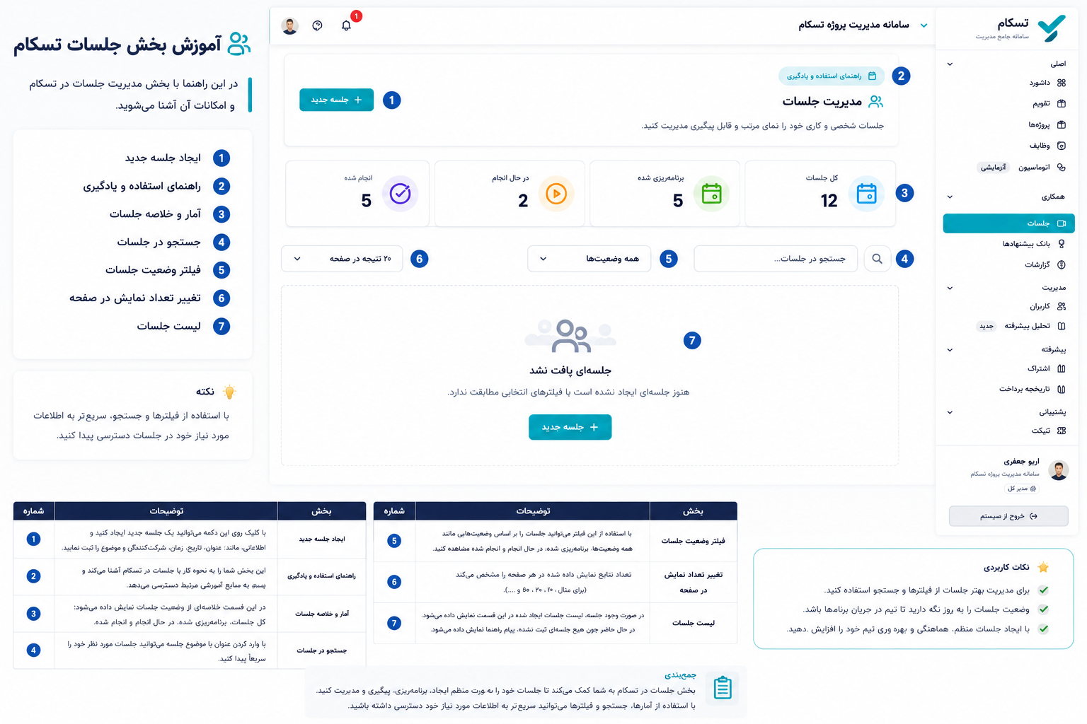 مدیریت جلسات|تسکام
